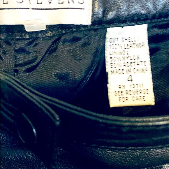 VALERIE STEVENS SEXY HIGH WAIST BLACK LEATHER PANTS FULLY LINED BUTTER SOFT - Picture 4 of 4